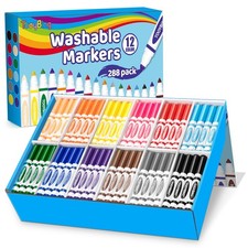 Washable Markers Bulk 288 Count , 12 Assorted Colors, Washable Markers for K...