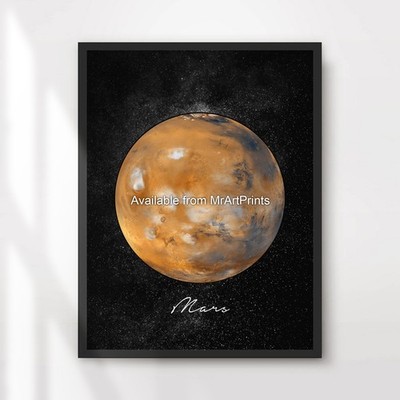 Planet Mars Kunstdruck Poster Milchstraße Sonnensystem Weltraum Bild A4 A3 A2 A1 XL