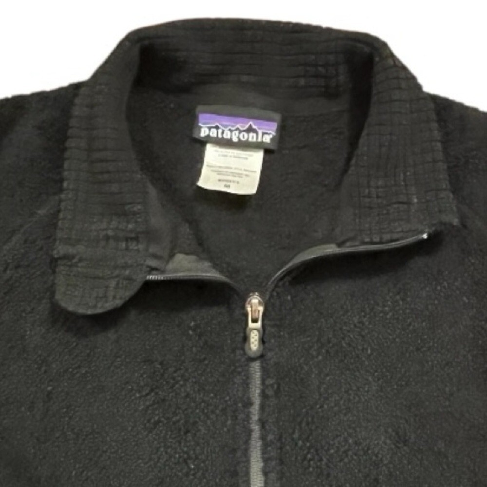 VTG Patagonia Vest Full Zip Fleece with Merrell Logo Black USA Women's Medium thumbnail 3