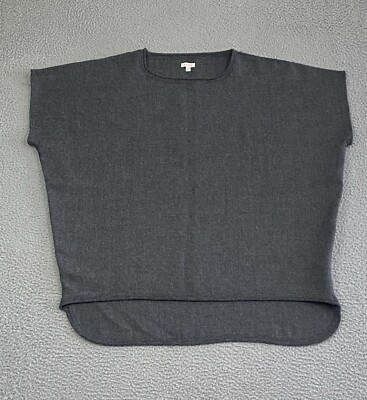 Cuyana Size Regular Gray Oversized 100% Baby Alpaca Sweater Poncho Top EXC Cond