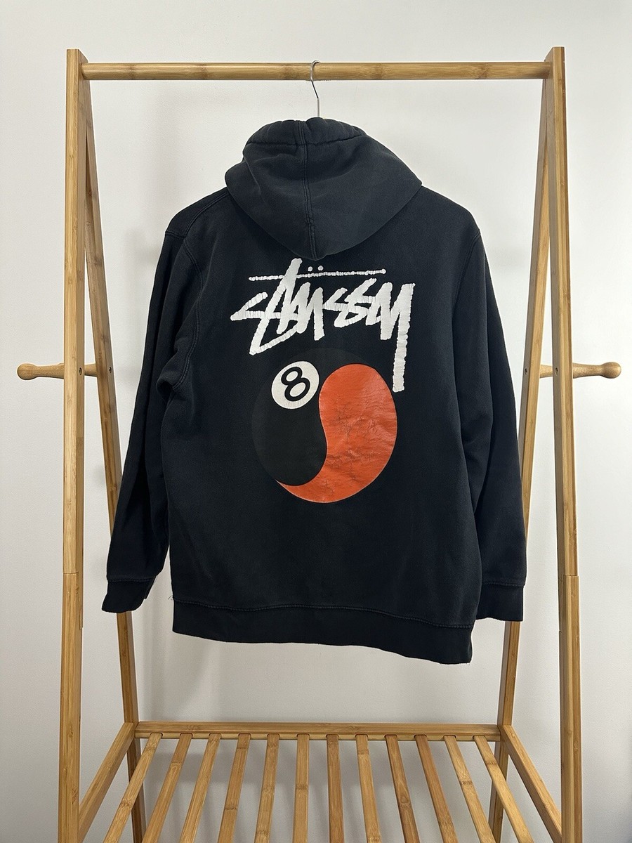VTG Stussy 8 Ball Yin Yang Double Sided Black Hoodie