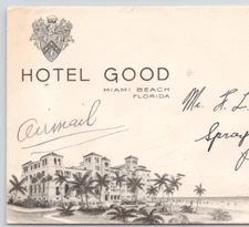 1949 Hotel Good Exterior View illustration Miami Beach FL Advertising Cover