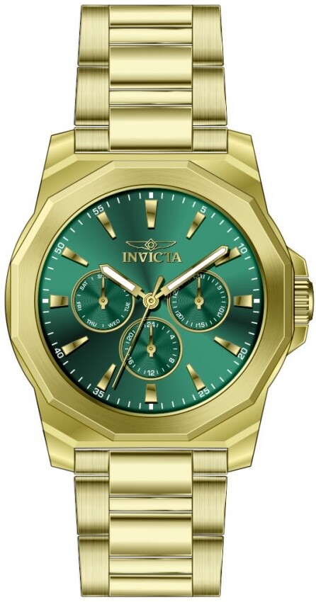 Invicta Men's Speedway 42mm Quartz Green Dial Gold Stainless Steel