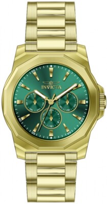 Invicta Men's Speedway 42mm Quartz Green Dial Gold Stainless Steel