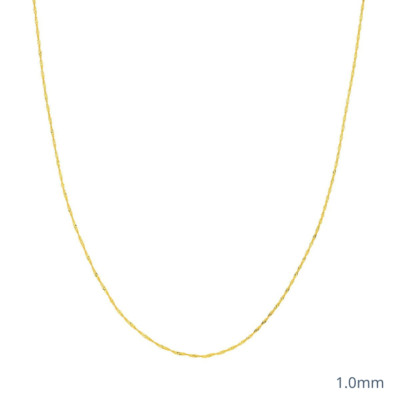Singapore Style Chain Necklace 14K Yellow Gold | eBay