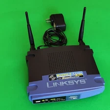 Linksys WRT54GS 54 Mbps 4-Port 10/100 Wireless G Router WiFi + Power