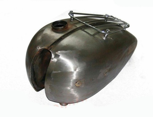 Pour 1965 Triumph T120R TR6 650cc 4 GAL Brut Carburant Tank Avec Gril Rack ECS - Photo 2/6