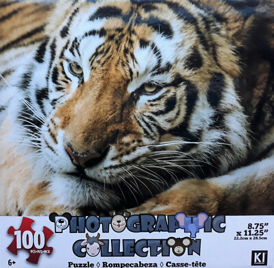 Mighty Bengal Tiger Zoo Animal Resting Jigsaw Puzzle 100 Pieces 8.75''X11.25'' NEW