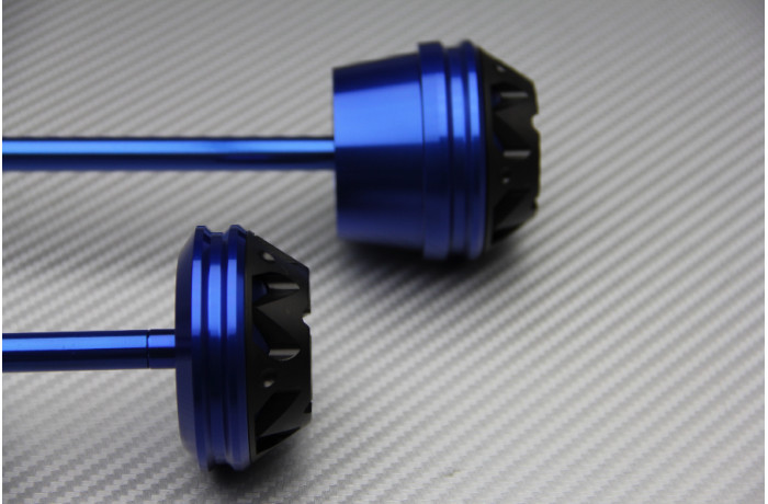 Fourche MT07 avec tampons anti-chute bleus pour protéger votre YAMAHA 2014-2017