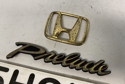 1992-1996 Honda Prelude Optional Gold Emblem Set OEM JDM BB1 BB4