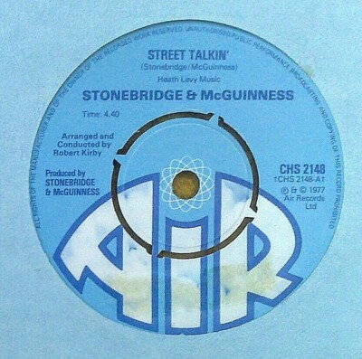 STONEBRIDGE & McGUINNESS STREET TALKING Single 7'' 45RPM Erstpressung