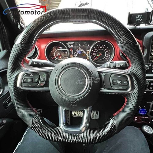 Heated Carbon Fiber Porforated Steering Wheel For 18+ Jeep Wrangler JL