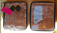 NWT BETSEY JOHNSON ZIP AROUND E READER, COATED GLITTER, MULTI, MSRP 48.00