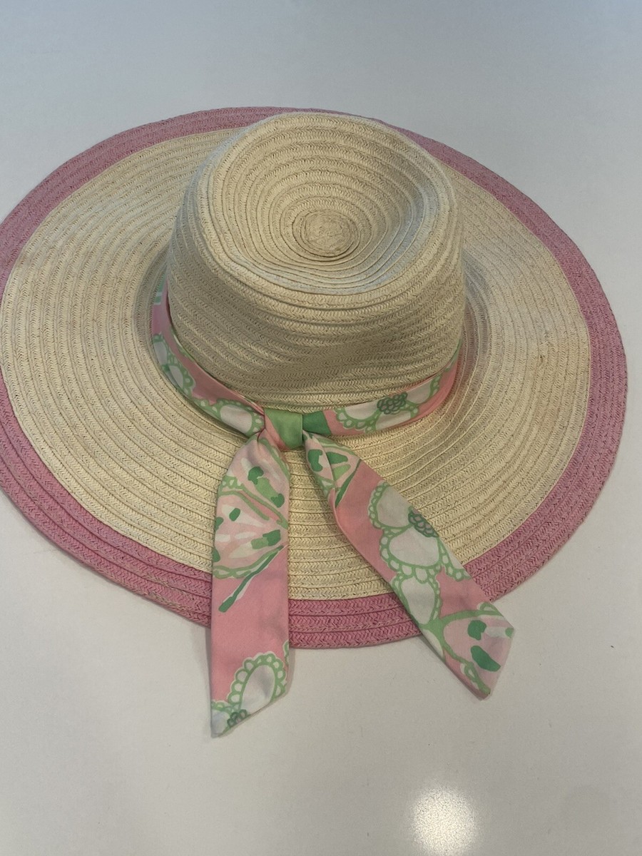Lilly Pulitzer Pretty Pink Tootie Straw Floppy Beach Sun Hat 