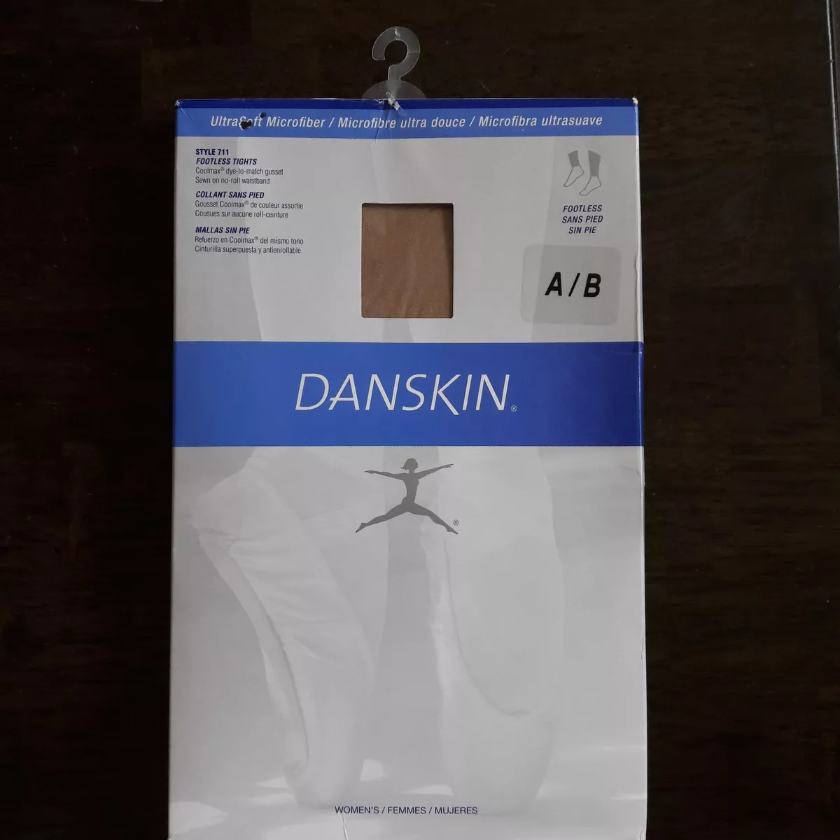 Danskin Women's Footless Tights Size A/B Microfiber Light Toast Style 711  NEW