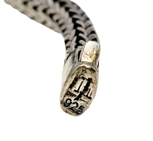 John Hardy Bracelet 6 mm Classic Chain Braided Motif Clasp 925 Silver 7.25" Long - Picture 8 of 12