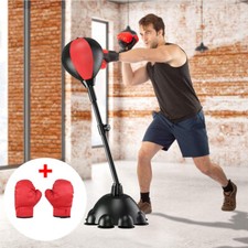Juego de guantes de saco de boxeo ajustable bolsa reflectante independiente bola reacción independiente