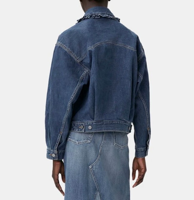 週末SALE！新品【GANNI×Levis】デニムジャケット リーバイス×ガニー、“フリル襟”デニムジャケットやイエロー