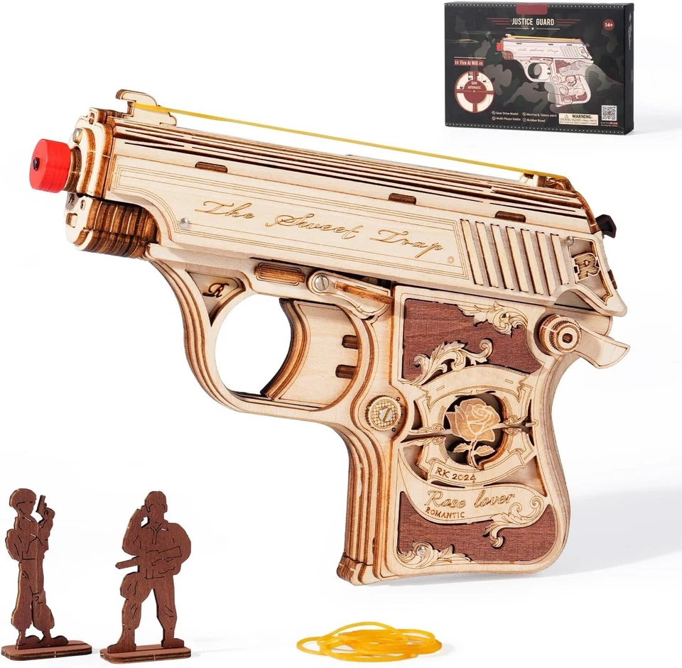 ROBOTIME 3D Puzzle Holz DIY Mini Gun Modell Spielzeug für Kinder Junge Geschenk - Bild 2 von 4