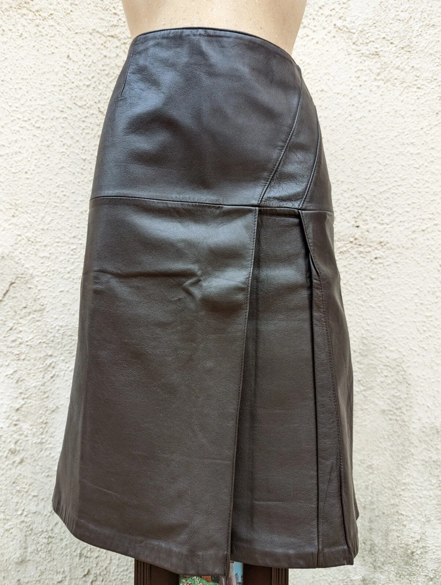 Jupe Naf Naf cuir ch vre v ritable marron 36