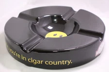 Cigars International Oversized Black Smile Face Ashtray Measures 10" wide by 2" 