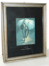 QUADRO stampa di GASTONE PEIRANO ballerina in blu   cm 30x35 con cornice