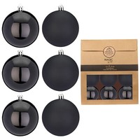 Christbaumkugeln Weihnachtskugeln Kunststoff Ø 8 Cm 6 StüCk Shellack Black