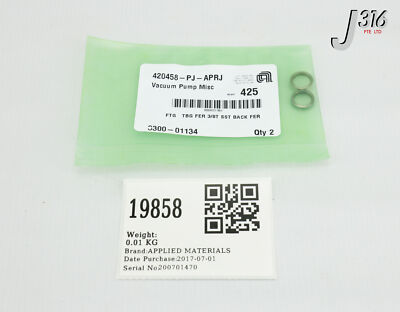 ホワイトsブラックs 19858 APPLIED MATERIALS FITTING, TBG FER 3/8T (LOT OF 2) (NEW