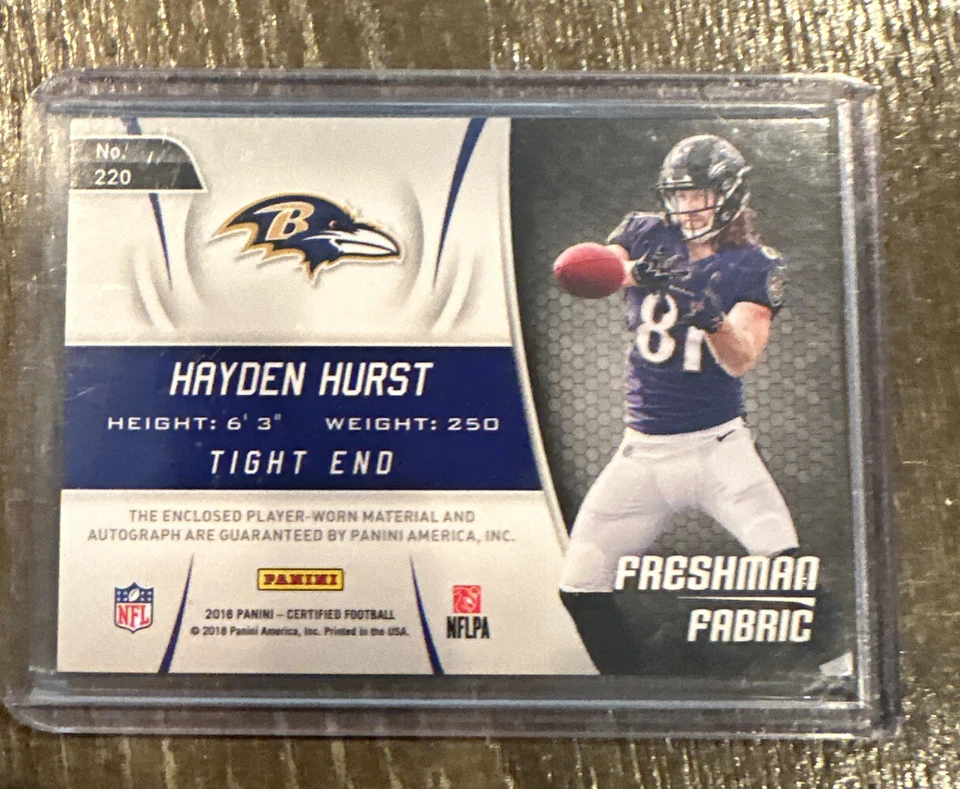 2018 Hayden Hurst Panini Certified Gold Etch Autograph Patch RC Auto 25 /25 🔥🔥 - Image 2 of 2