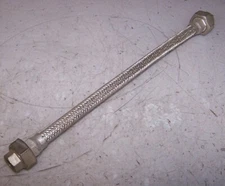 NEW 16" LONG 3/8" NPT 304 STAINLESS STEEL FLEXIBLE BRAIDED HOSE CLASS 150