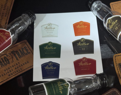 Vinyl Bottle Label Stickers - Weller Wheated Bourbon Vertical - 6 Stickers