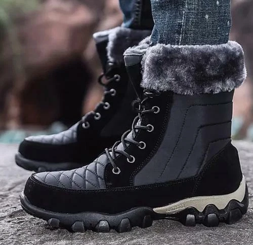 Cheap Men Outdoor Waterproof Snow Boots Winter Plush Protection