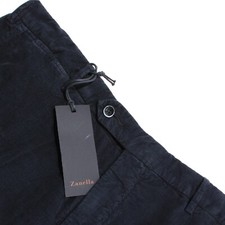 Zanella NWT Chinos / Casual Pants Size 34 US Parker In Solid Blue Cotton Blend