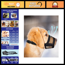 Adjustable Air Mesh Dog Muzzle for Large Dogs  No Bark, Prevent Biting, Chewing