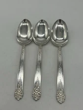 MOSS ROSE by King Edward National Silver Co Silverplate Five O'Clock 3 Teaspoons