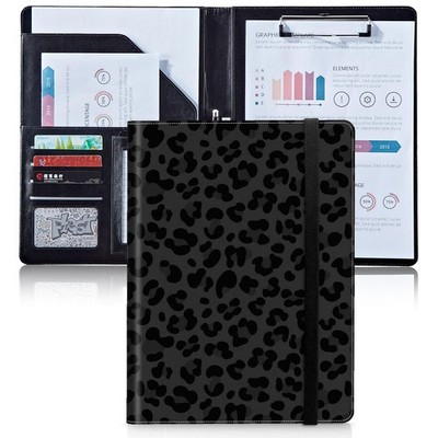 Padfolio/Portfolio Folder,PU Leather Clipboard Resume/Interview Document Orga...