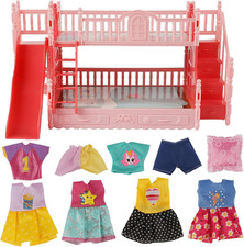 13 Pcs Baby Doll Crib Set with Baby Doll Clothes for 4-6 Inch Dolls, Babydoll Bu