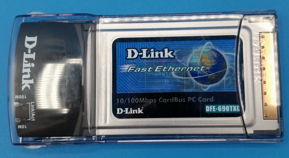 D-Link CardBus 10/100 Fast Ethernet PC Card DFE-690TXD Integrated Jack with Case - Image 4 of 4