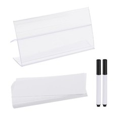 20 Pack 3.1" x 1.8" Wood Shelf Label Holder Plastic Clip for 20mm-25mm Shelves