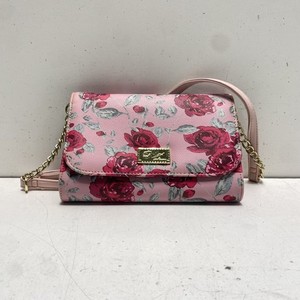 Luv Betsey by Betsey Johnson Pink Floral Rose Print Crossbody Bag Gold Hardware