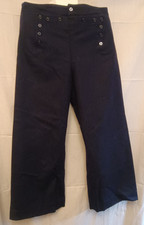 USED U.S. NAVY SAILOR 13 BUTTON WOOL TROUSERS CRACKER JACK PANTS 36 REGULAR 