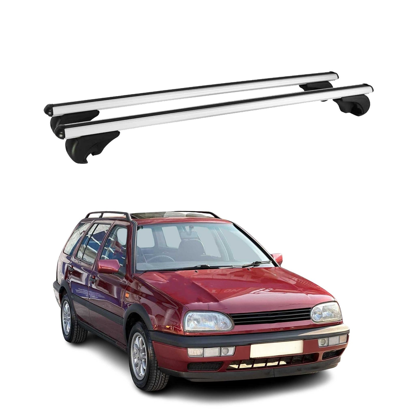 Barres de toit transversales pour VW Golf Variant 1993-1999 en aluminium argent