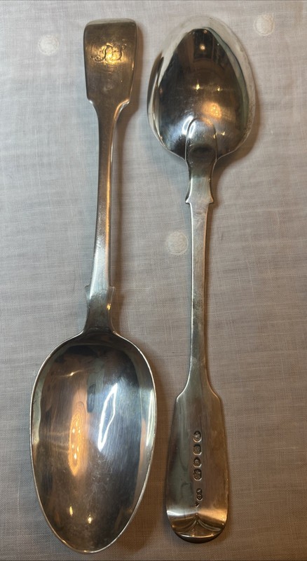 Fabulous Antique British George Adamson Sterling Silver Serving Spoons @66g