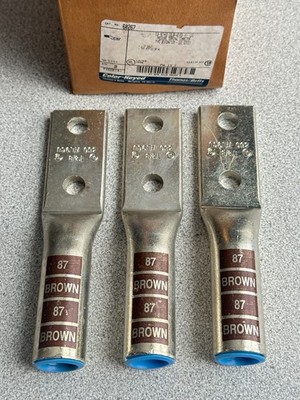 3 NEW Thomas & Betts 60267 Color Keyed Compression Lugs 2 Hole 1/2'' 350 MCM LOT