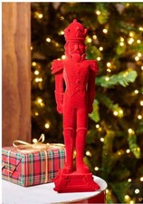 14.25" RED FLOCKED NUTCRACKER Resin Christmas RAZ Imports NEW 4511696