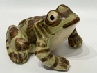 Brush McCoy Garden Frog Figurine 5" Art Pottery Hand Painted Vintage USA