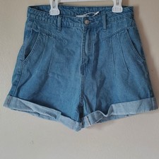 Princess Polly Lennox Denim Shorts Size 6 Blue High Waisted Light Wash 1167430