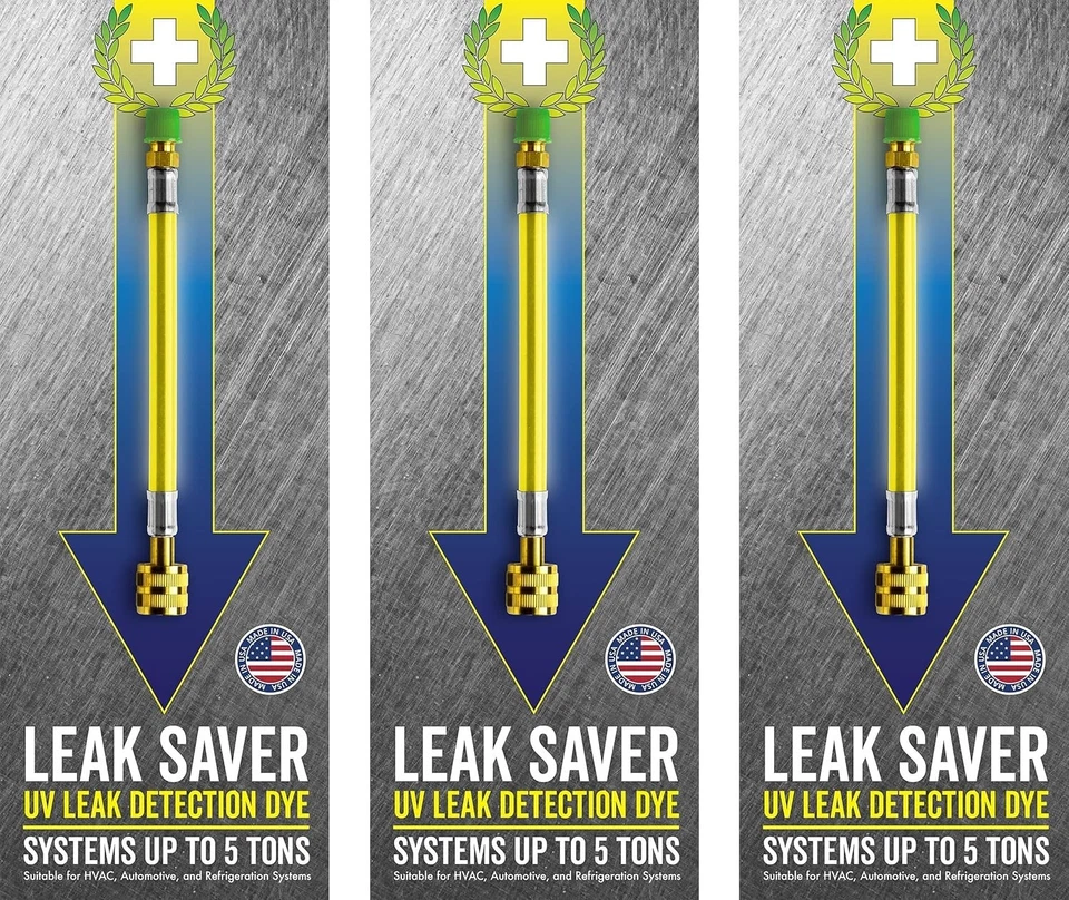 UV Dye Leak Detection - 3 Pack for All Refrigeration Systems, No Sealant - Image 3 of 4
