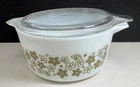 Vintage Pyrex #474-B Spring Blossom Crazy Daisy Casserole Dish with lid 474-C