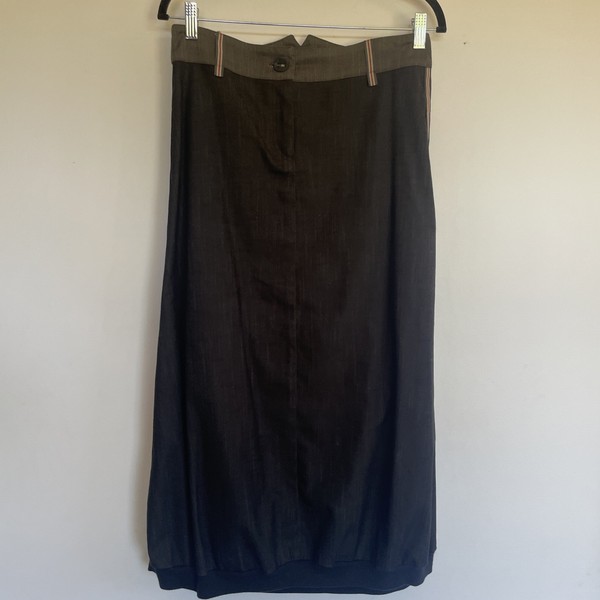 WOMEN New Zealand Art to Wear Midi Pencil Skirt Size 10 Ruffles Art to Wear Arts